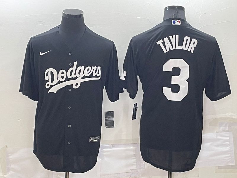 Men Los Angeles Dodgers 3 Taylor Black Inversion Elite Nike 2022 MLB Jerseys